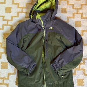 L.L. Bean Green and Gray Hooded Jacket
